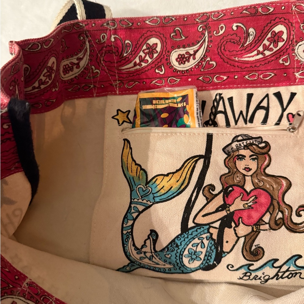 Brighton Stowaway Seas The Day Sailor Canvas  Tote 14.5" x 15.5" x 8" - Picture 4 of 7
